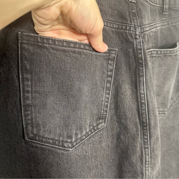 NWT $168 Reformation Nila Long Denim Skirt Black Nome Size 27 - Picture 12 of 14